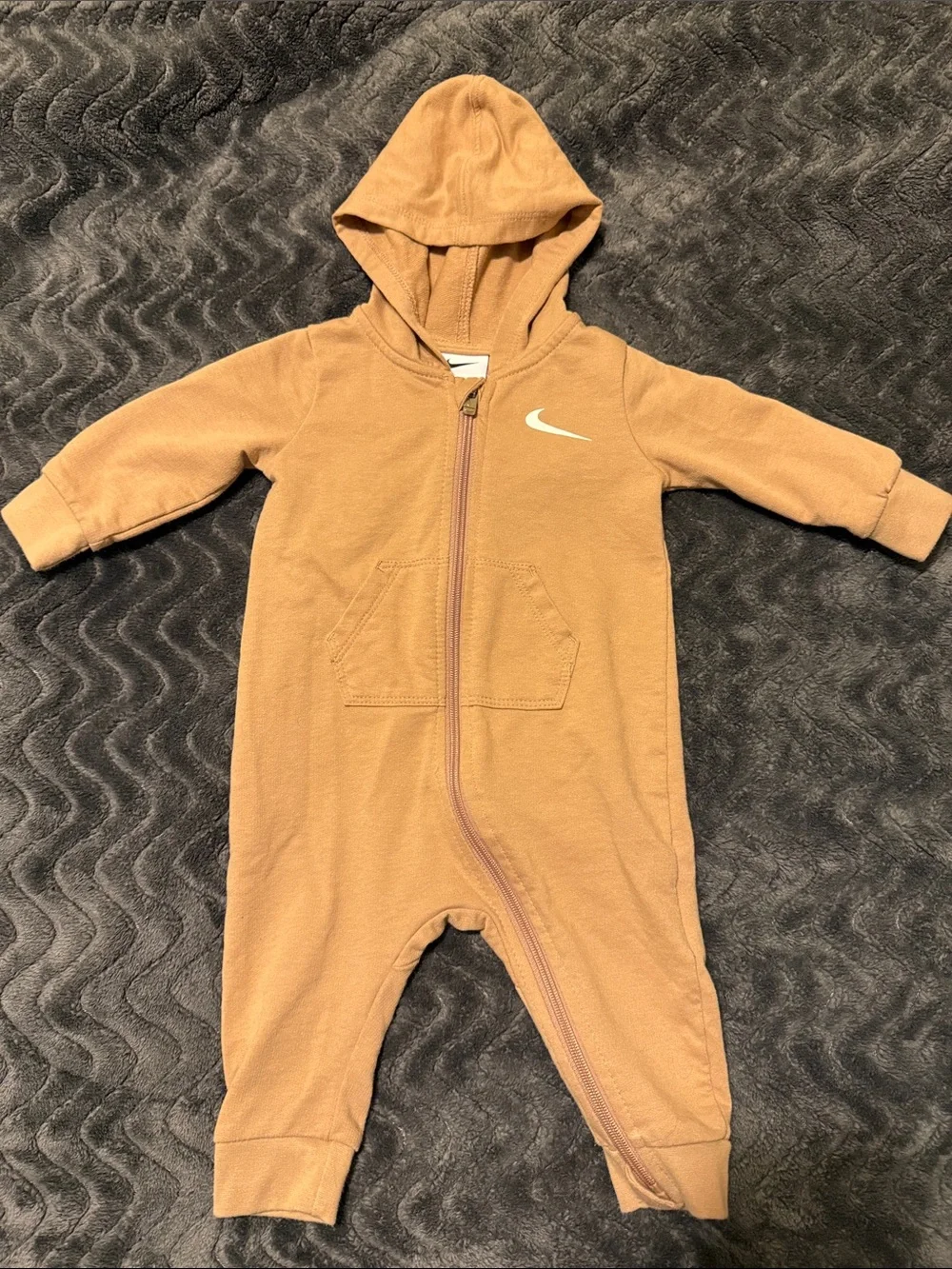 Nike Toddler Hooded One-Piece in Brown